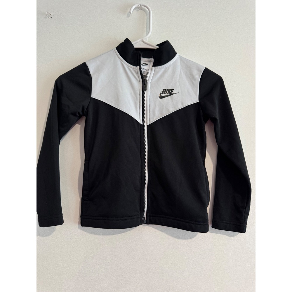 Nike Sportswear Windrunner Track Jacket Boys 4T Black White Full Zip